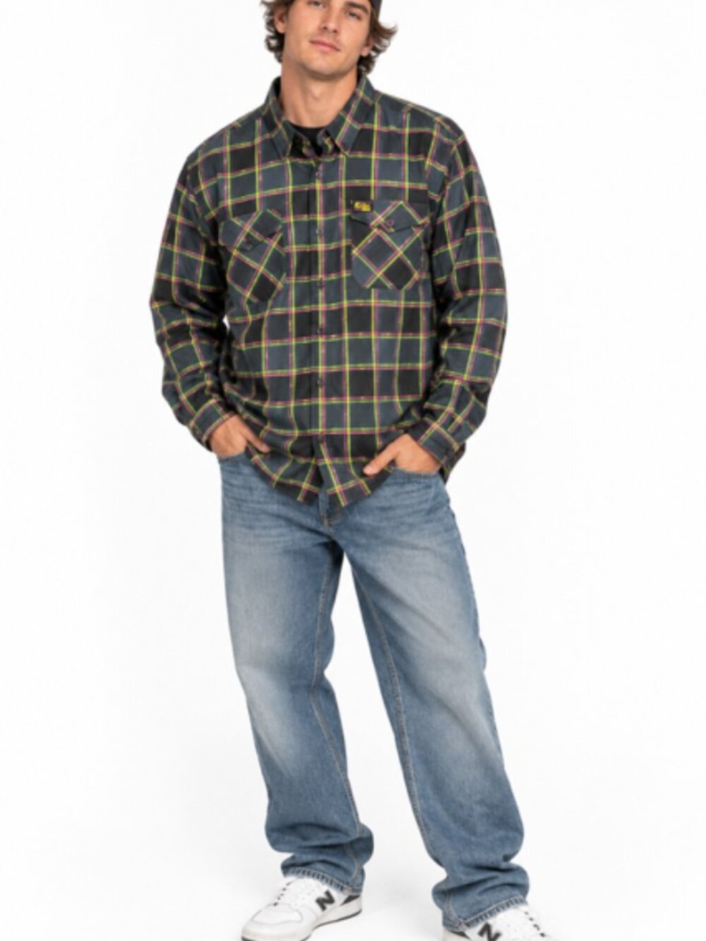 Dixxon Flannel Co The Punk Rock Museum Plaid Shirt Men’s 2X Gray Pink Green